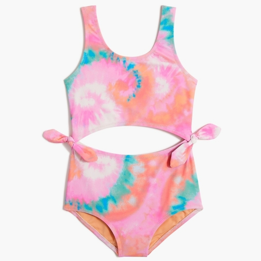 J. Crew Crewcuts tie dye one piece swimsuit Pink Blue 12
